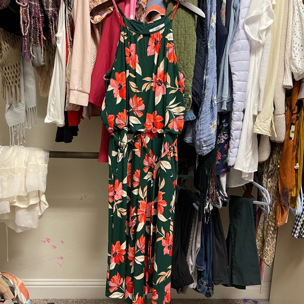Jumpsuit - green floral